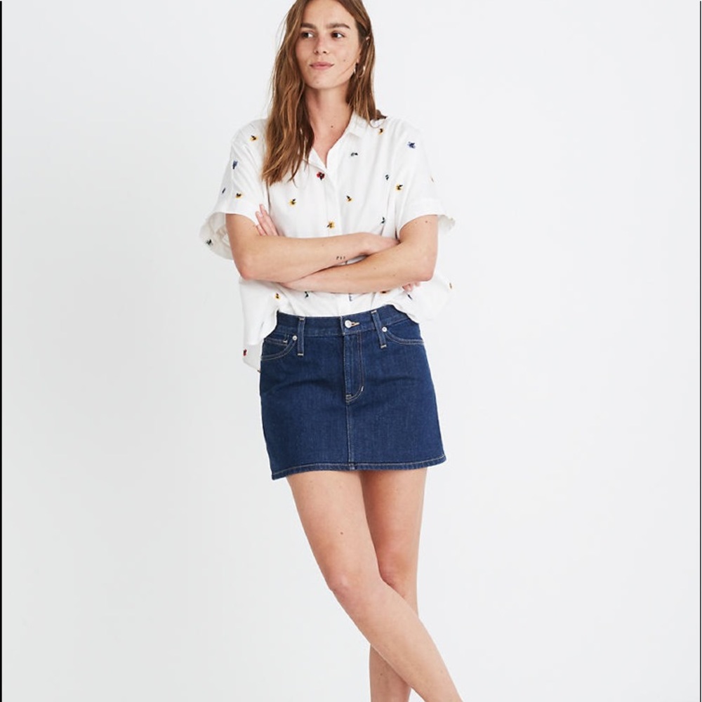 Madewell Blue Dupree Wash Denim mini skirt 27